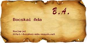 Bocskai Ada névjegykártya